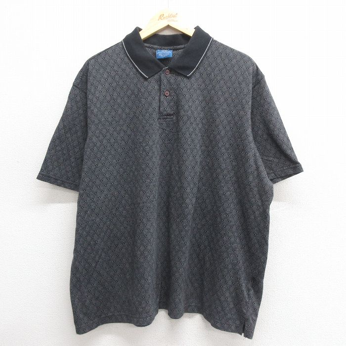 XL★古着 ピューリタン 半袖 ポロ シャツ メンズ 大きいサイズ グレー 25may26 中古 トップス