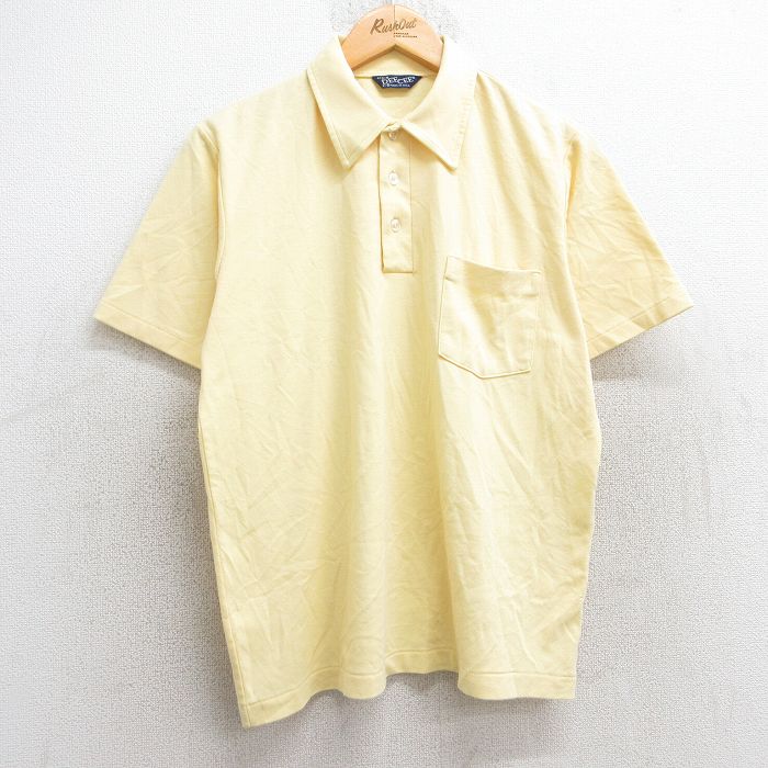 L★古着 DEE CEE 半袖 ポロ シャツ メンズ 80年代 80s USA製 黄 イエロー 25may28 中古 トップス