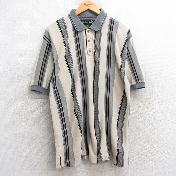 【50%OFF】90s 半袖ポロシャツ ワンポイントロゴ ベージュ XL | 古着