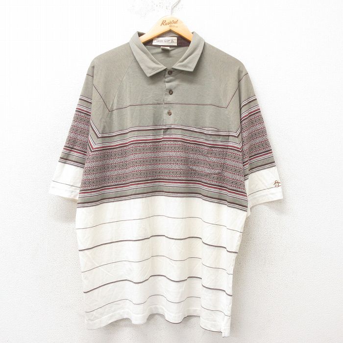00s 半袖ポロシャツ ラグラン グリーン XL | 古着