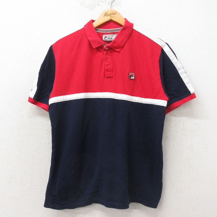 フィラ 半袖ポロシャツ ネイビー L | 古着