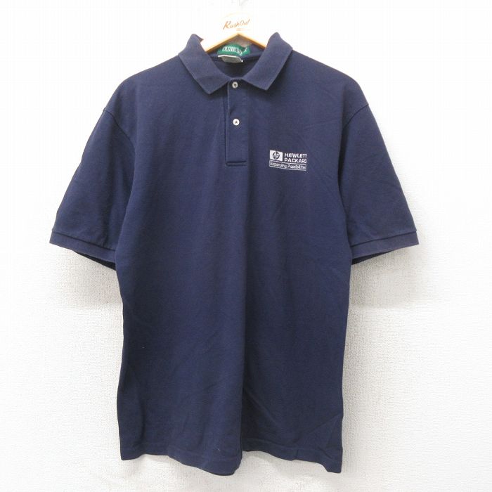 00s 半袖ポロシャツ HEWLETT ネイビー L | 古着