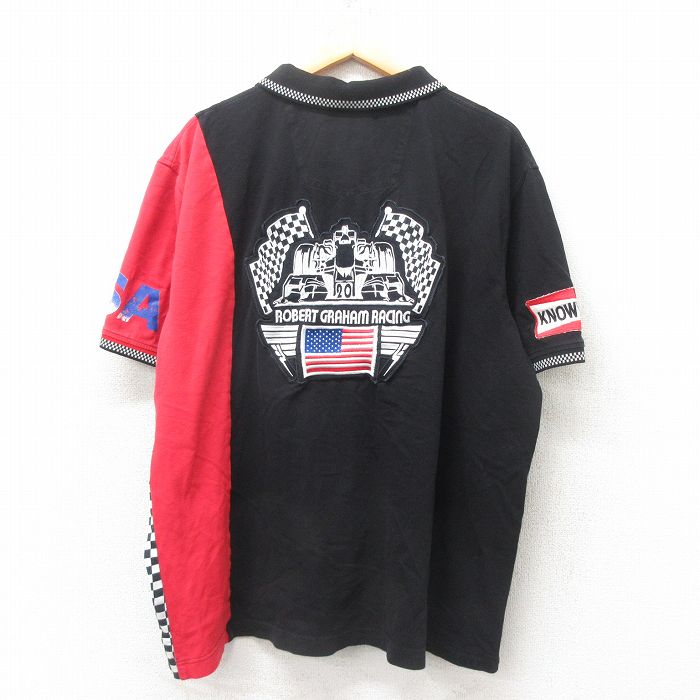 ロバートグラハムレーシング 半袖ポロシャツ ブラック XL | 古着