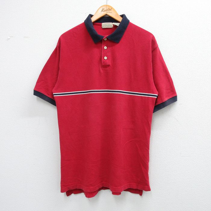【50%OFF】セントジョンズベイ 00s 半袖ポロシャツ 鹿の子 レッド L | 古着