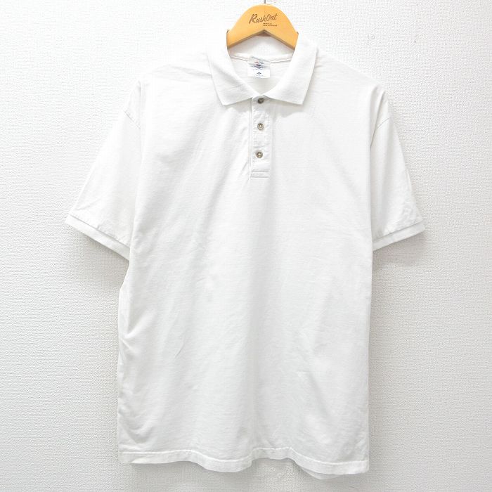 L★古着 ジャージーズ 半袖 ポロ シャツ メンズ 00年代 00s コットン 白 ホワイト 25jun05 中古 トップス
