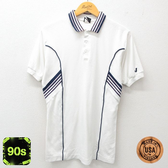 【50%OFF】ジャンセン 90s 半袖ポロシャツ ホワイト M | 古着
