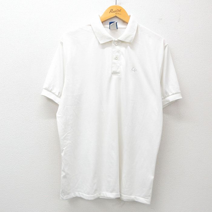 XL★古着 オーシャンパシフィック OP 半袖 ポロ シャツ メンズ 90年代 90s ワンポイントロゴ USA製 白 ホワイト 25jun05 中古 トップス