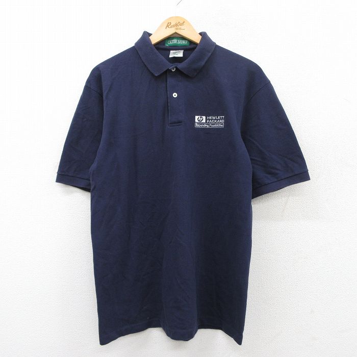 【50%OFF】ヒューレットパッカード 00s 半袖ポロシャツ ネイビー XL | 古着
