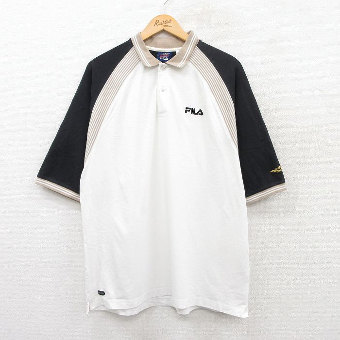 フィラ 00s 半袖ポロシャツ US OPEN ホワイト XL | 古着