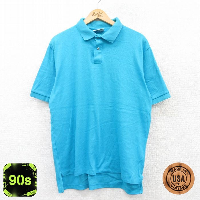 ヘインズ 90s 半袖ポロシャツ ライトブルー XL | 古着