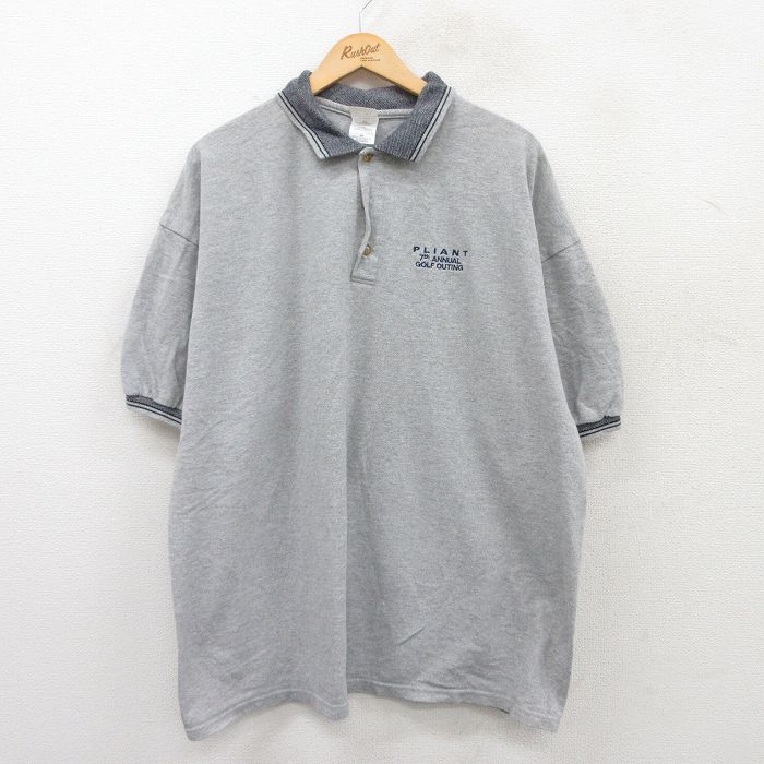 00s 半袖ポロシャツ PLIANT グレー XL | 古着
