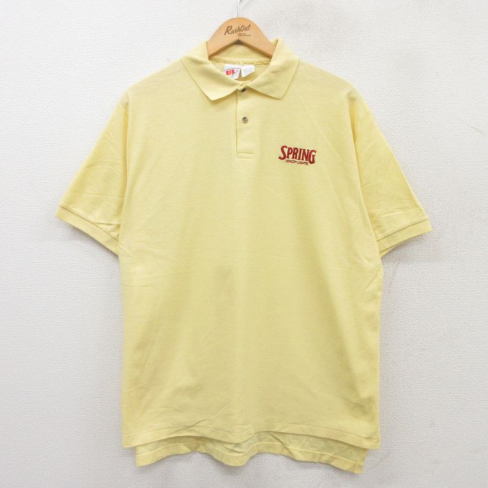 90s 半袖ポロシャツ SPRING イエロー XL | 古着