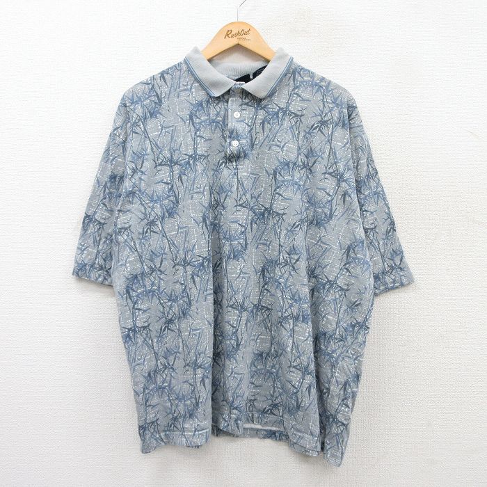 【50%OFF】XL★古着 ピューリタン 半袖 ポロ シャツ メンズ 00年代 00s 竹 大きいサイズ コットン グレー他 25jun05 中古 トップス
