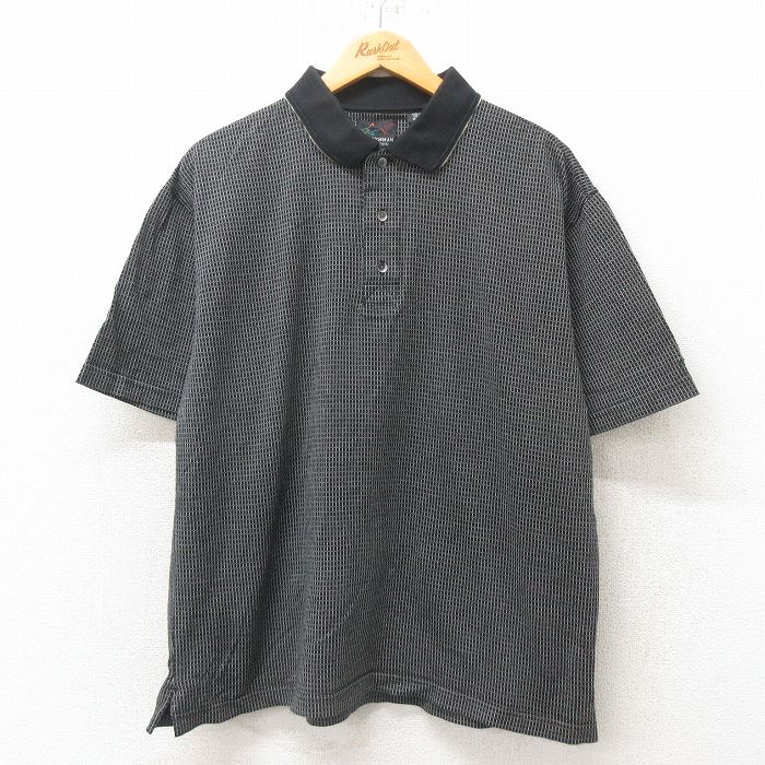 XL★古着 グレッグノーマン 半袖 ポロ シャツ メンズ コットン グレー 25jun05 中古 トップス