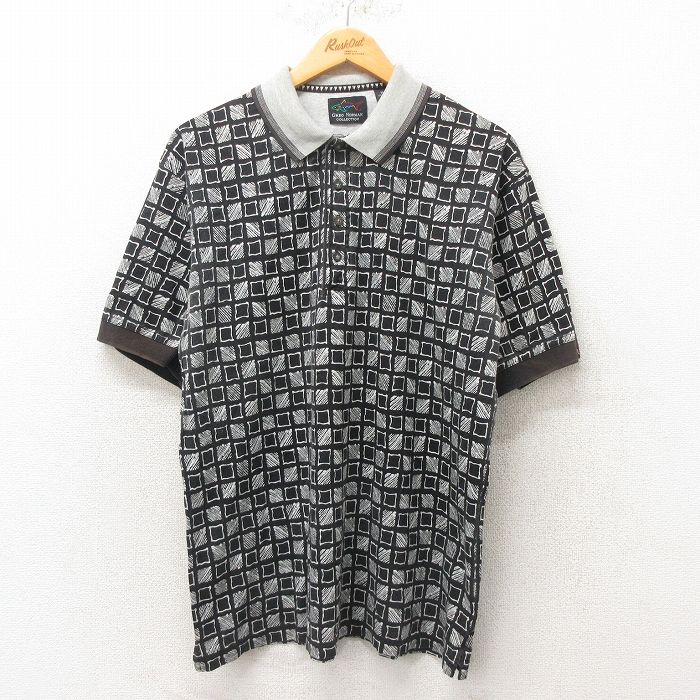 L★古着 グレッグノーマン 半袖 ポロ シャツ メンズ コットン 黒 ブラック 25jun05 中古 トップス
