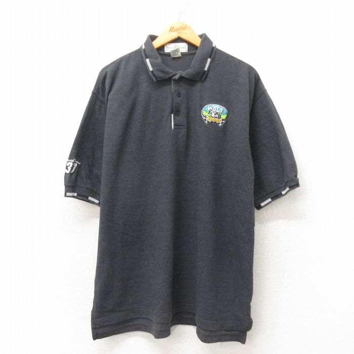 ウルフレーシング 半袖ポロシャツ グレー XL | 古着
