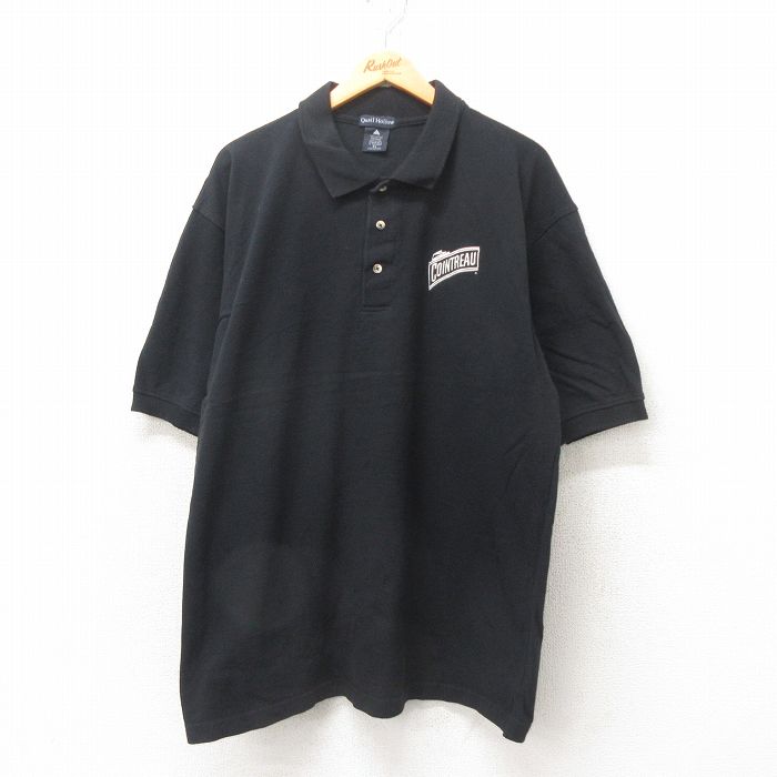 【50%OFF】COINTREAU 半袖ポロシャツ 鹿の子 ブラック XL | 古着