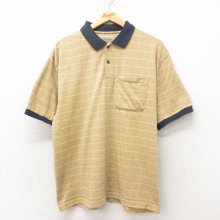 XL★古着 セントジョンズベイ 半袖 ポロ シャツ メンズ 00年代 00s ベージュ カーキ 25jun06 中古 トップス