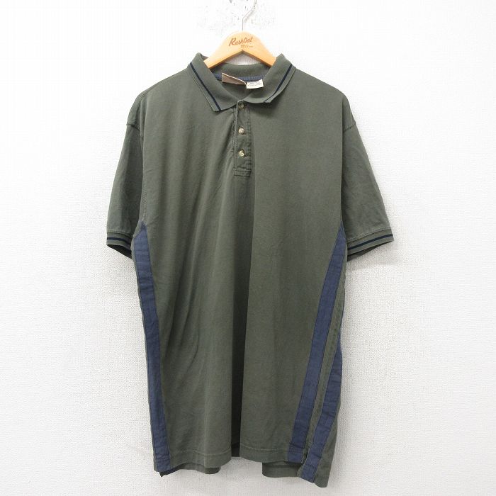 【50%OFF】XL★古着 FADED GLORY 半袖 ポロ シャツ メンズ 大きいサイズ コットン 緑 グリーン 25jun06 中古 トップス