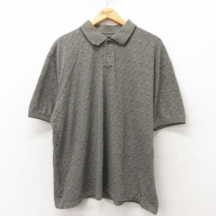XL★古着 半袖 ポロ シャツ メンズ グレー 25jun06 中古 トップス