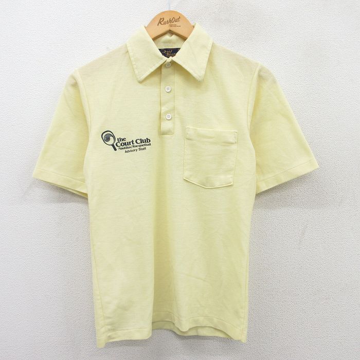 80s 半袖ポロシャツ Lourt Club イエロー S | 古着