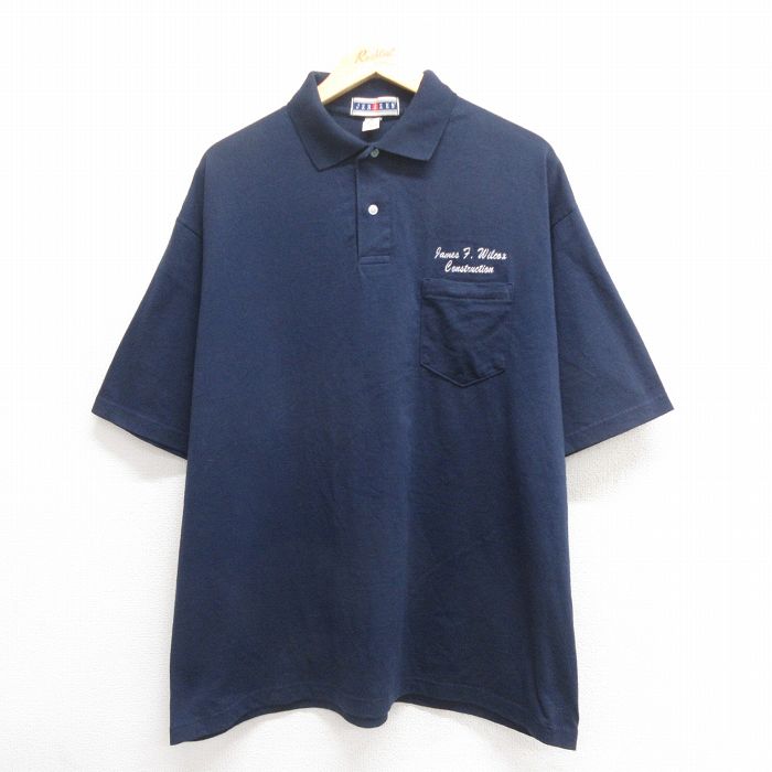00s 半袖ポロシャツ ネイビー XL | 古着