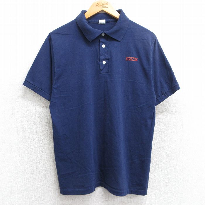 M★古着 ARTEX 半袖 ポロ シャツ メンズ 80年代 80s シラキュース USA製 紺 ネイビー 25jun20 中古 トップス