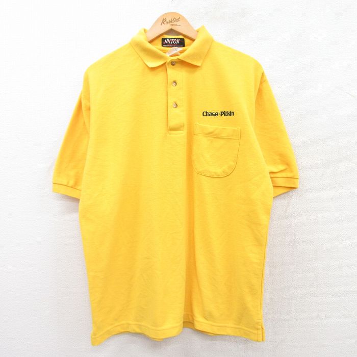 ヒルトン 90s 半袖ポロシャツ Chase Pitkin イエロー XL | 古着