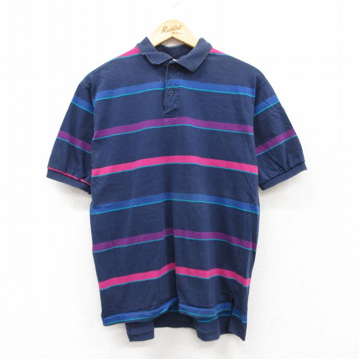 【50%OFF】ザフォックスコレクション 90s 半袖ポロシャツ ネイビー L | 古着