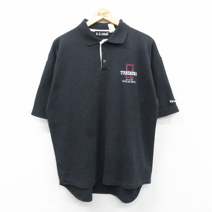 EZGEAR 90s 半袖ポロシャツ TRAINING ブラック XL | 古着