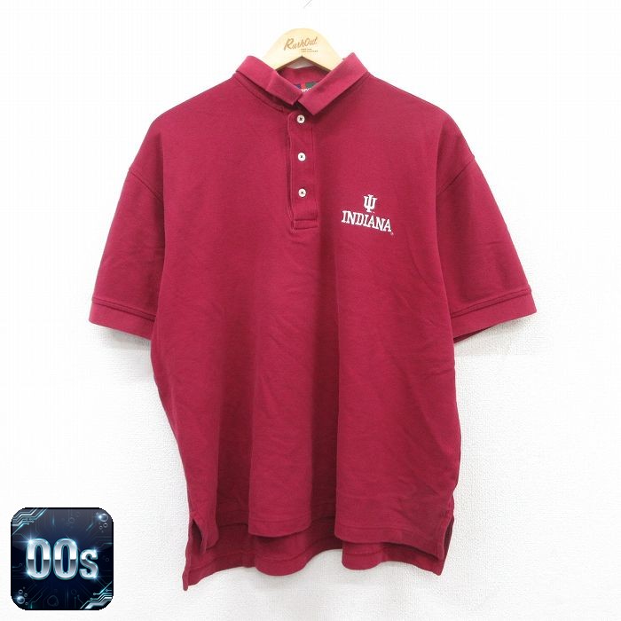 00s 半袖ポロシャツ INDIANA エンジ XL | 古着