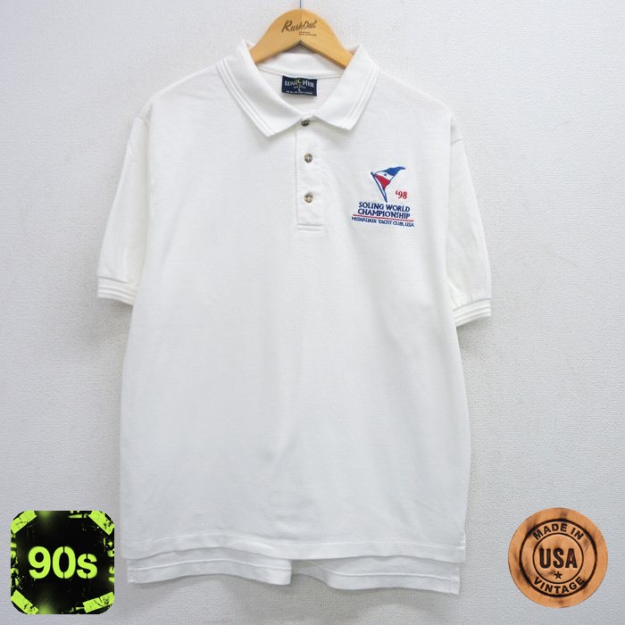 SOLING WORLD 90s 半袖ポロシャツ ホワイト XL | 古着