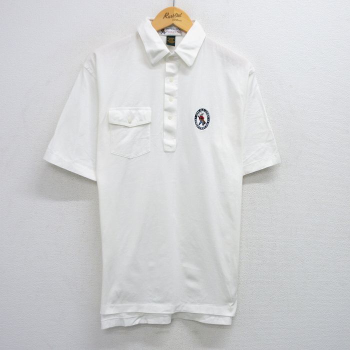 L★古着 半袖 ポロ シャツ メンズ 90年代 90s USオープン ゴルフ コットン 白 ホワイト 25jun30 中古 トップス