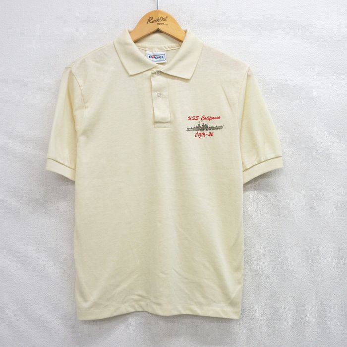 ヘインズ 90s 半袖ポロシャツ カリフォルニア イエロー M | 古着