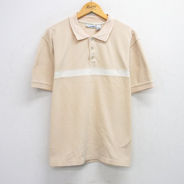 【50%OFF】XL★古着 半袖 ポロ シャツ メンズ 鹿の子 コットン ベージュ他 カーキ 25jun30 中古 トップス