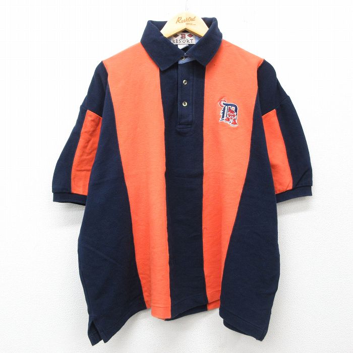 MLB デトロイトタイガース 00s 半袖ポロシャツ オレンジ XL | 古着