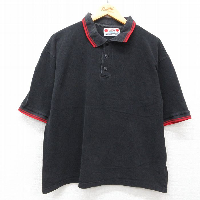 90s 半袖ポロシャツ ブラック XL | 古着