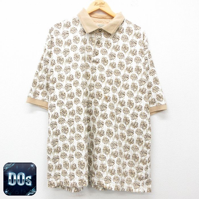 セントジョンズベイ 00s 半袖ポロシャツ 葉 ホワイト XL | 古着