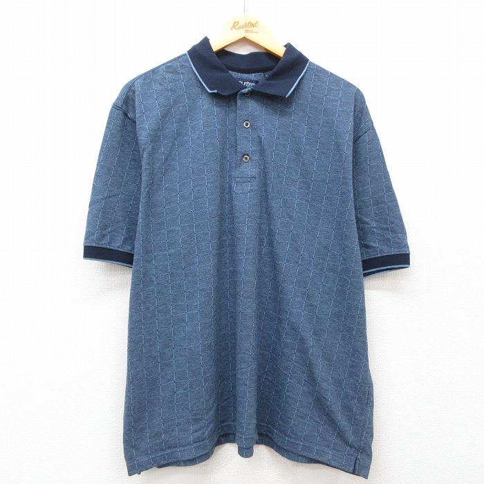 XL★古着 ピューリタン 半袖 ポロ シャツ メンズ 00年代 00s 大きいサイズ 紺系 ネイビー 25jul02 中古 トップス
