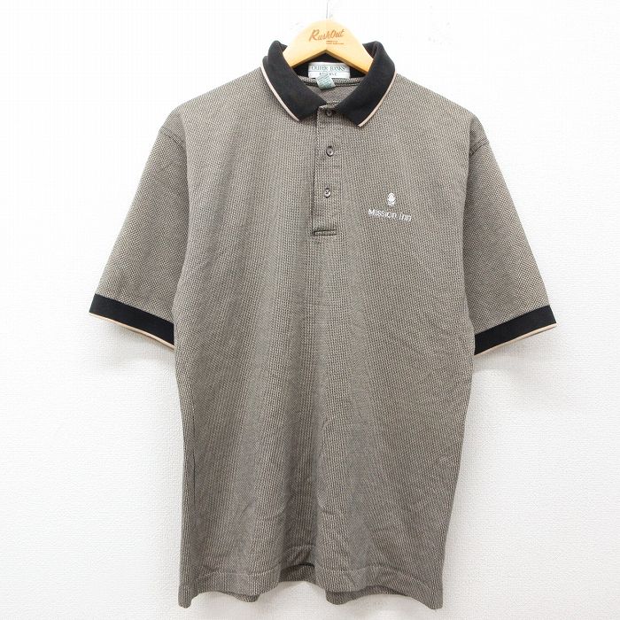 L★古着 半袖 ポロ シャツ メンズ 90年代 90s Misson inn コットン USA製 ベージュ系他 カーキ 25jul02 中古 トップス