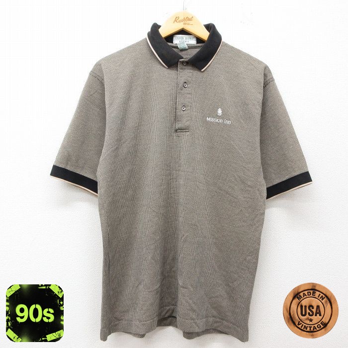 90s 半袖ポロシャツ Mission inn カーキ L | 古着