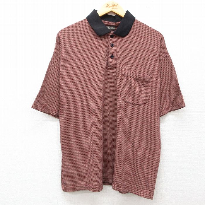 XL★古着 セントジョンズベイ 半袖 ポロ シャツ メンズ 大きいサイズ エンジ系他 25jul02 中古 トップス
