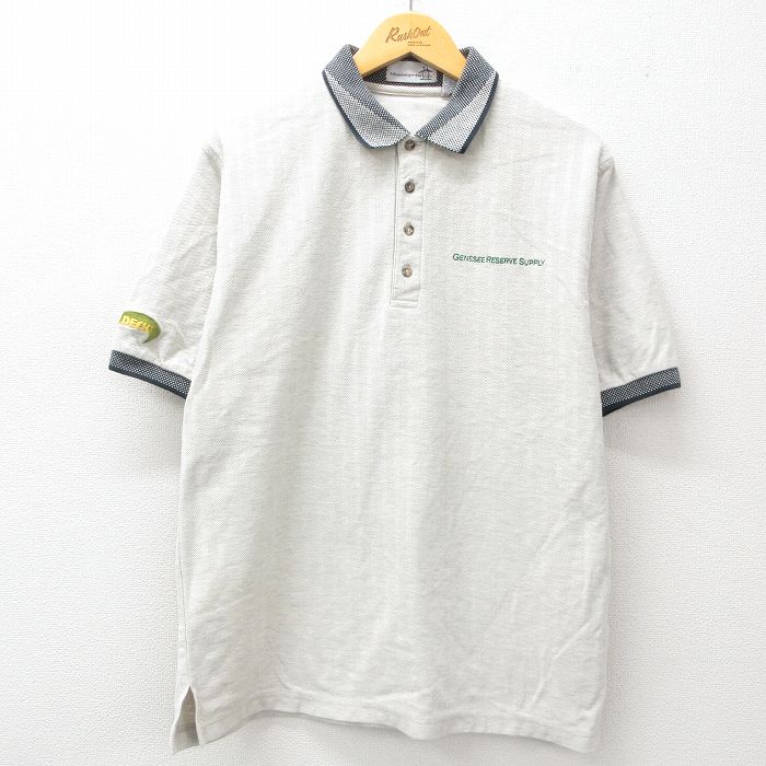 【50%OFF】XL★古着 マンシングウェア 半袖 ポロ シャツ メンズ GENESEE RESERVE SUPPLY コットン 薄グレー系 25jul02 中古 トップス