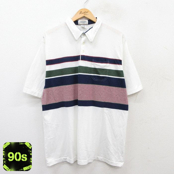 アロー 90s 半袖ポロシャツ ホワイト XL | 古着