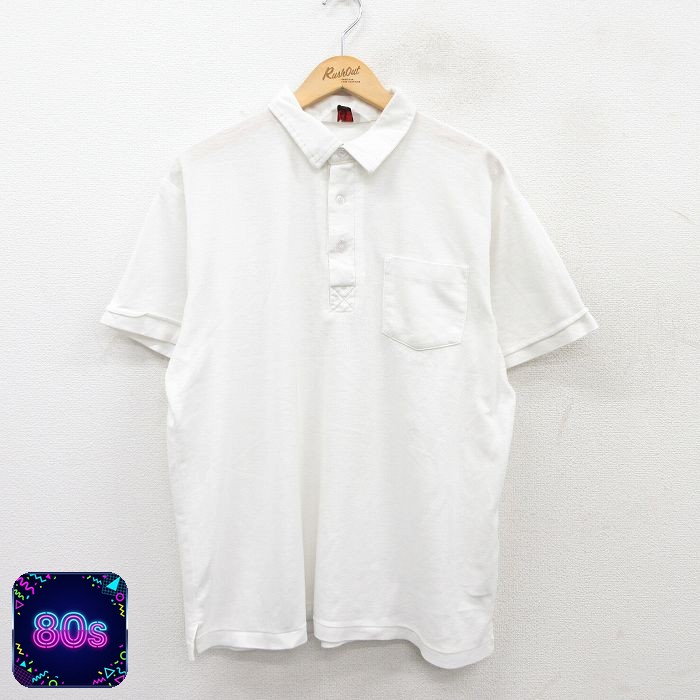 80s 半袖ポロシャツ ホワイト XL | 古着