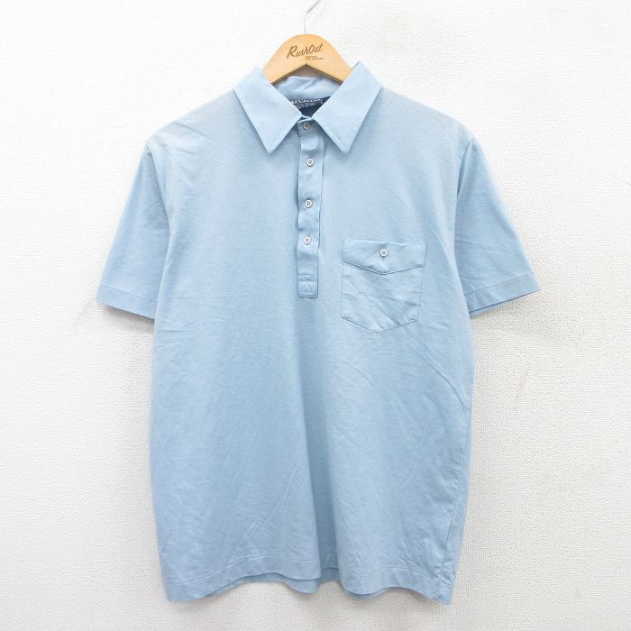 ピューリタン 80s 半袖ポロシャツ ライトブルー L | 古着