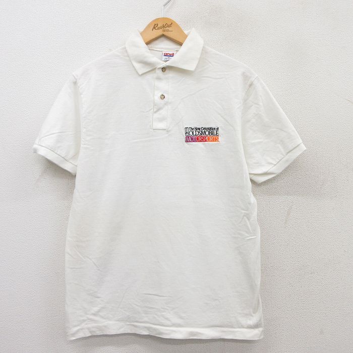 オールズモビル 90s 半袖ポロシャツ ホワイト M | 古着
