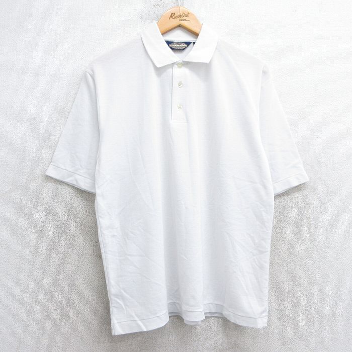 【50%OFF】タウンクラフト 90s 半袖ポロシャツ ホワイト XL | 古着