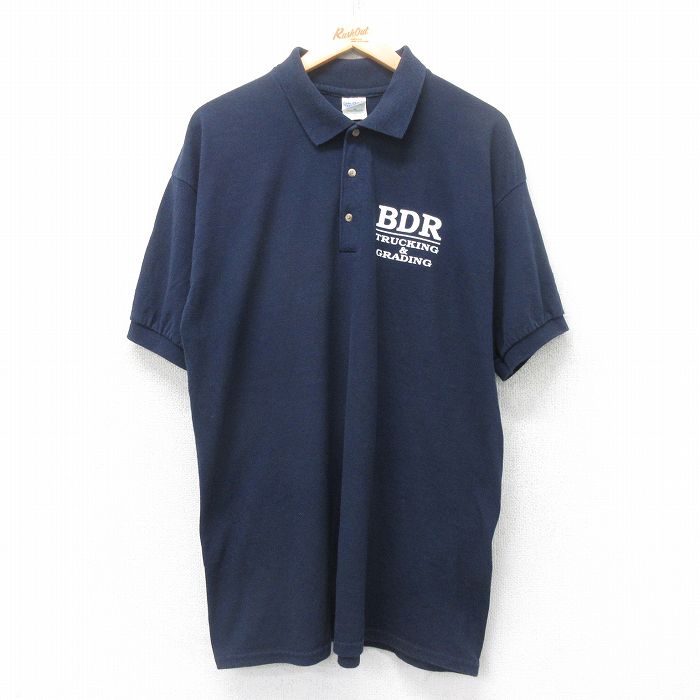 BDR 00s 半袖ポロシャツ ネイビー XL | 古着