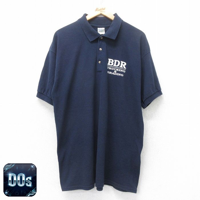 BDR 00s 半袖ポロシャツ ネイビー XL | 古着
